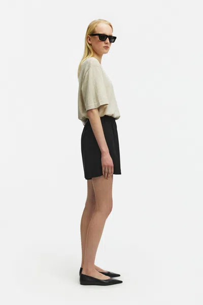 A Days March Barley Elastic Waist Lyocell Shorts In Black
