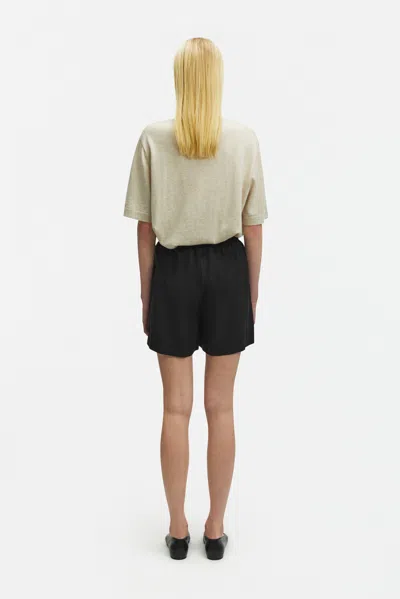 A Days March Barley Elastic Waist Lyocell Shorts In Black