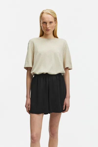 A Days March Barley Elastic Waist Lyocell Shorts In Black