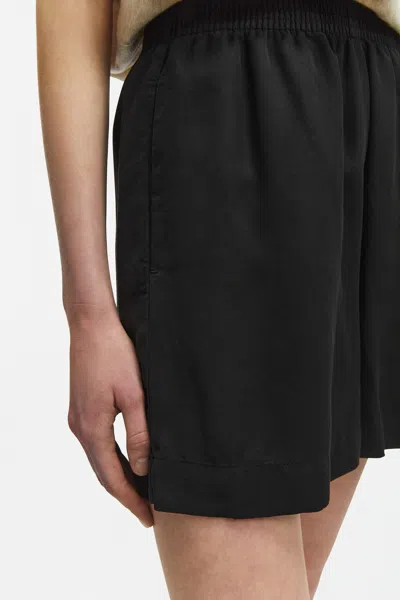 A Days March Barley Elastic Waist Lyocell Shorts In Black