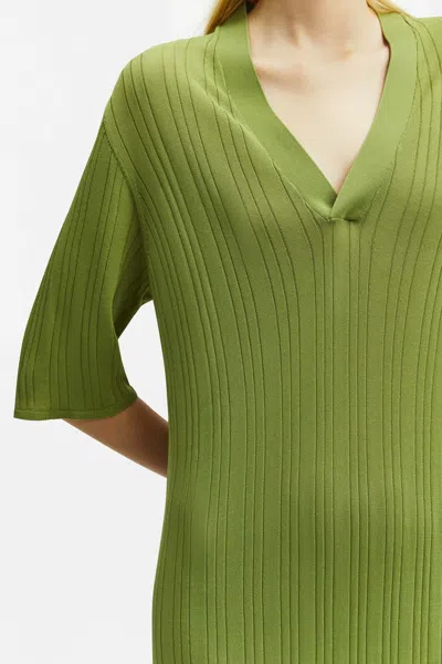 A Days March Adde Knitted V-neck Dress In Green