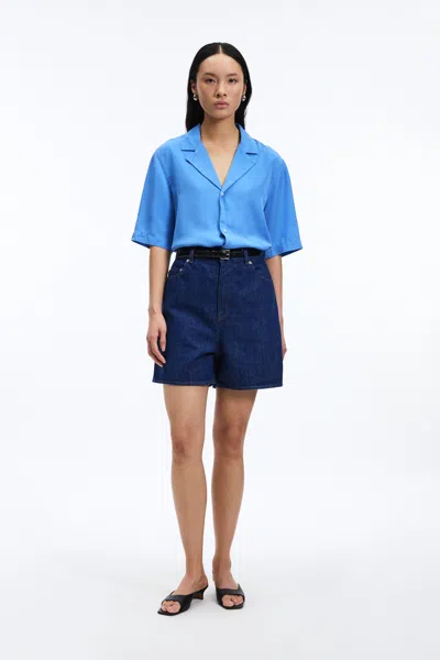 A Days March Mim Short Sleeve Lyocell Shirt In Blue
