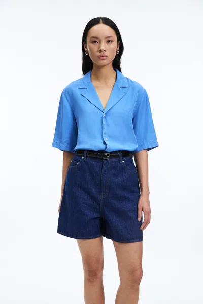 A Days March Mim Short Sleeve Lyocell Shirt In Blue