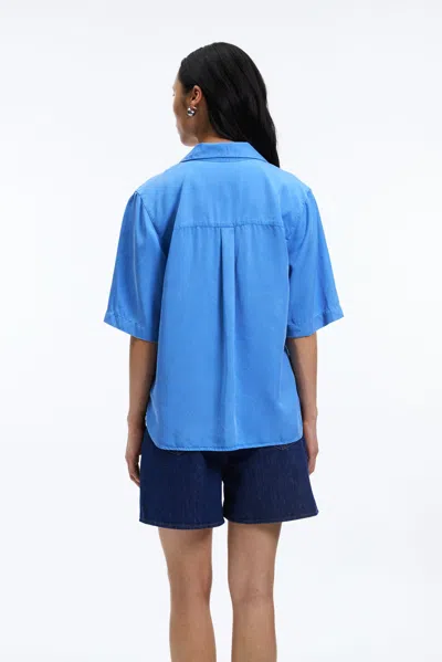 A Days March Mim Short Sleeve Lyocell Shirt In Blue
