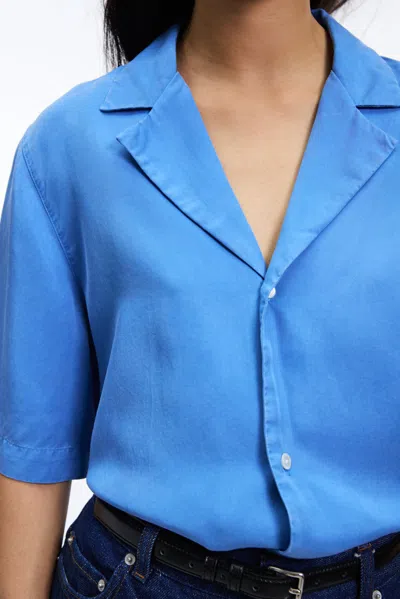 A Days March Mim Short Sleeve Lyocell Shirt In Blue