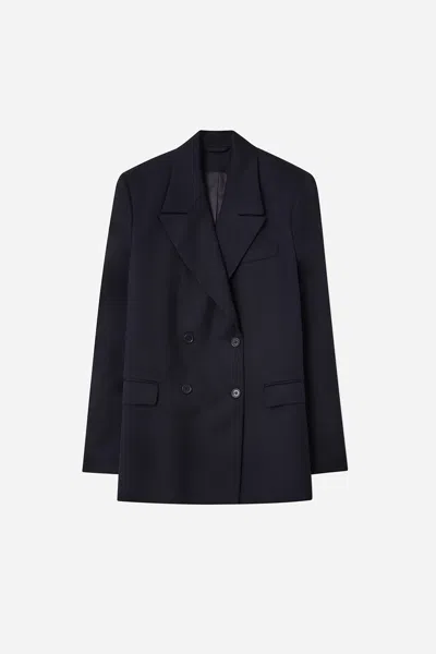 A Days March Inu Double Breasted Wool Blazer In Black