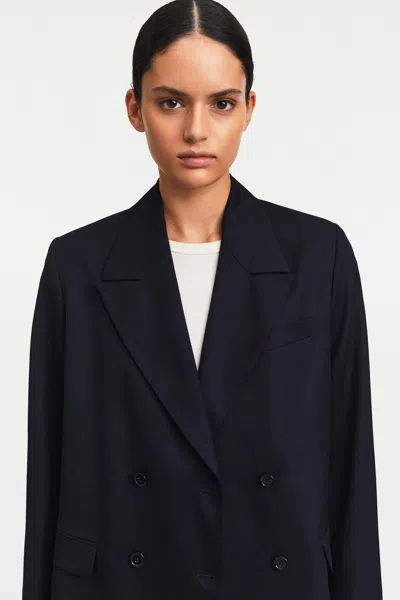 A Days March Inu Double Breasted Wool Blazer In Black