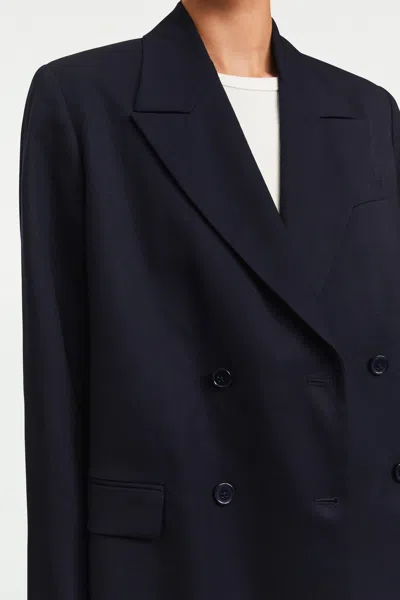 A Days March Inu Double Breasted Wool Blazer In Black