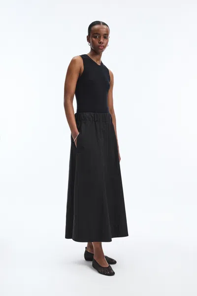 A Days March Bonlee Poplin Midi Skirt In Black