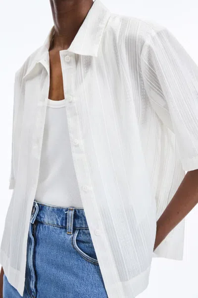 A Days March Teak Structured Cotton Shirt In White