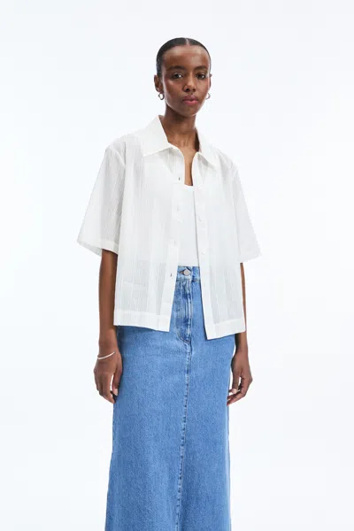 A Days March Teak Structured Cotton Shirt In White