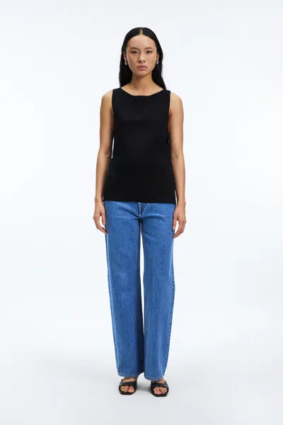 A Days March Blake Boat Neck Knitted Tanktop In Black
