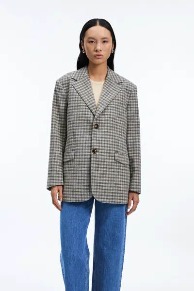 A Days March Kensington Checked Blazer In Gray