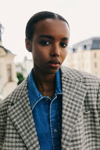 A Days March Kensington Checked Blazer In Gray