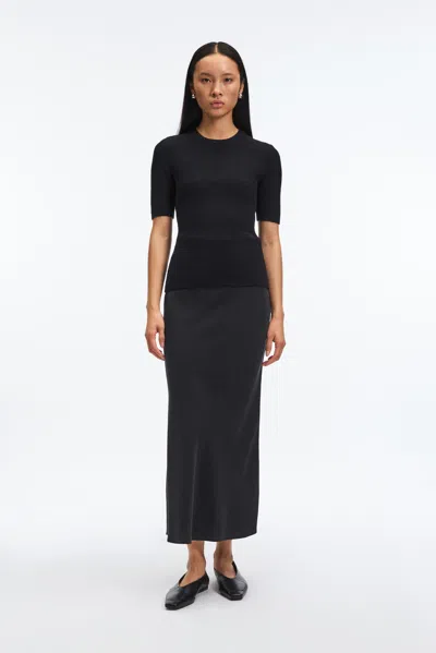 A Days March Josey Structured Knitted T-shirt In Black