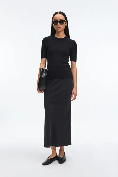 A Days March Josey Structured Knitted T-shirt In Black