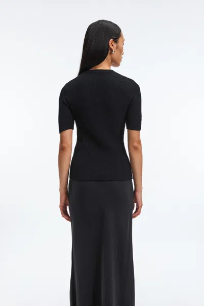 A Days March Josey Structured Knitted T-shirt In Black