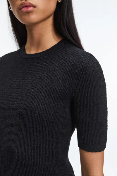 A Days March Josey Structured Knitted T-shirt In Black