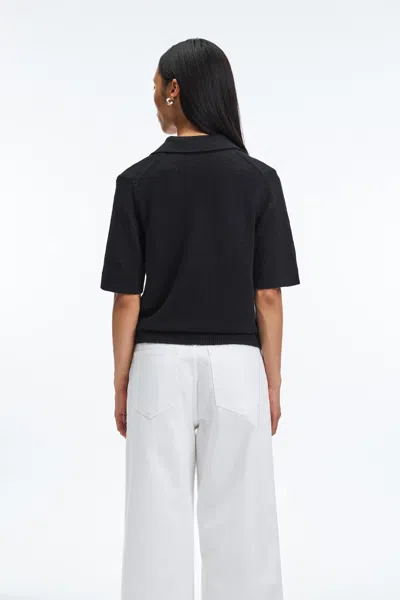A Days March Lessing Open Collar Polo Shirt In Black