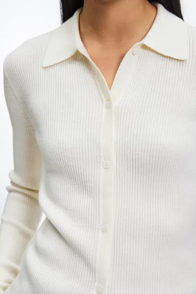 A Days March Munro Ribbed Merino Cardigan In Neutral