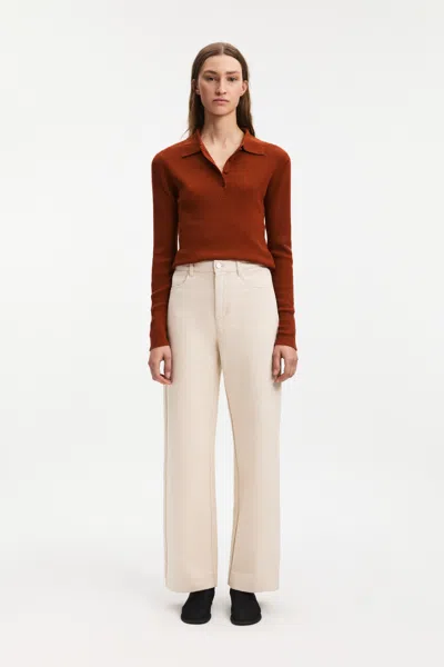 A Days March Epple Ribbed Merino Polo In Brown