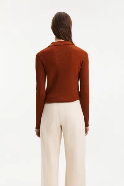 A Days March Epple Ribbed Merino Polo In Brown