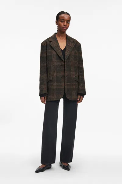 A Days March Kensington Checked Wool Blazer In Brown
