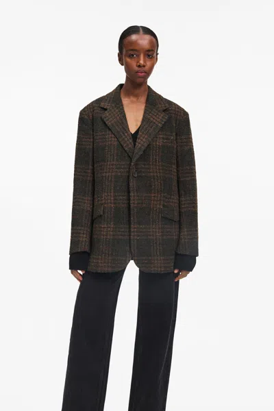 A Days March Kensington Checked Wool Blazer In Brown