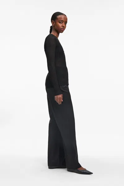 A Days March Kate Sheer Ribbed Cardigan In Black