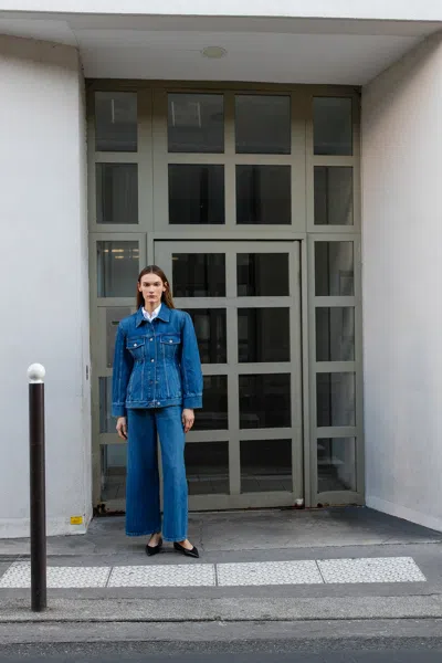 A Days March Tabia Wide Denim Trousers In Blue