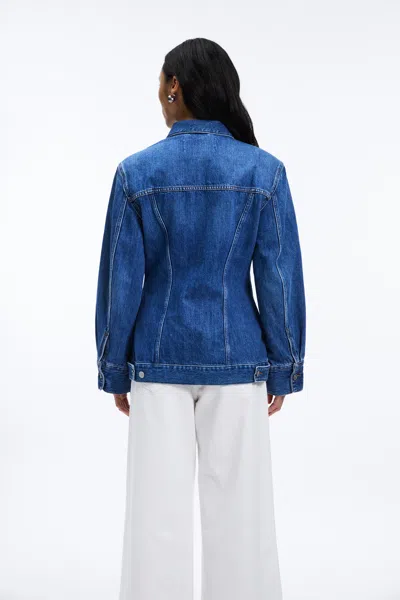 A Days March Luca Waisted Denim Jacket In Blue