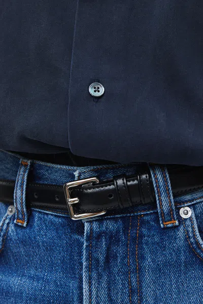 A Days March Devon Slim Leather Belt In Black