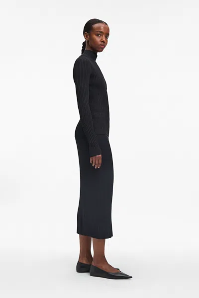 A Days March Emma Ribbed Rollerneck In Black