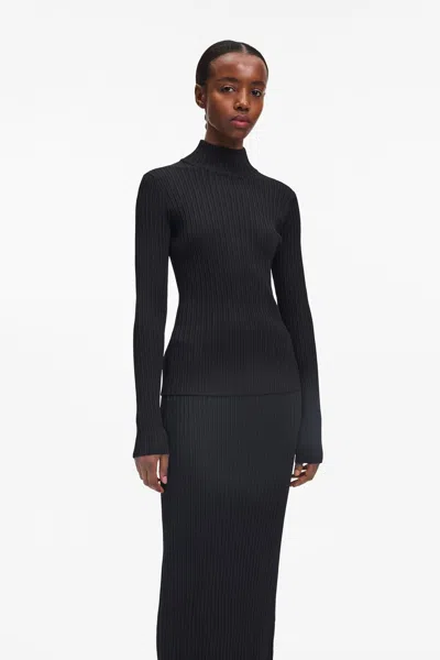 A Days March Emma Ribbed Rollerneck In Black