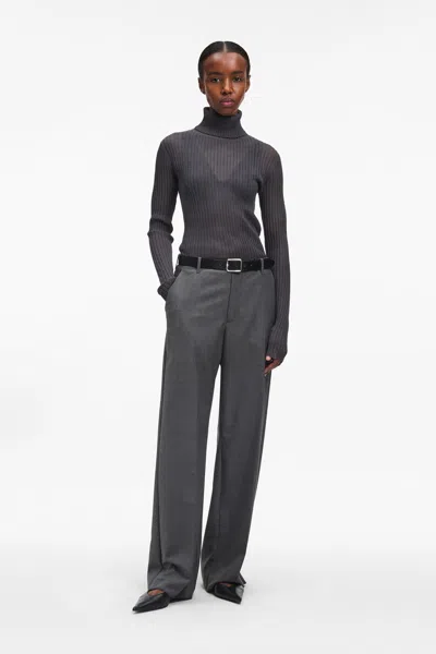A Days March Amy Sheer Ribbed Rollerneck In Black