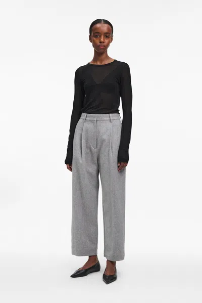 A Days March Lea Barrel Wool Trousers In Gray