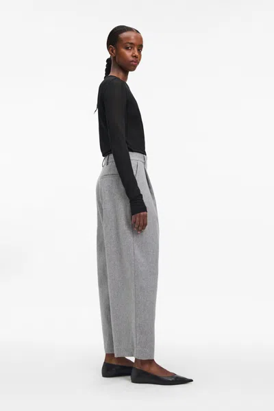A Days March Lea Barrel Wool Trousers In Gray