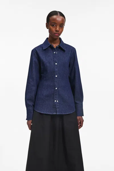 A Days March Hay Waisted Denim Shirt In Blue