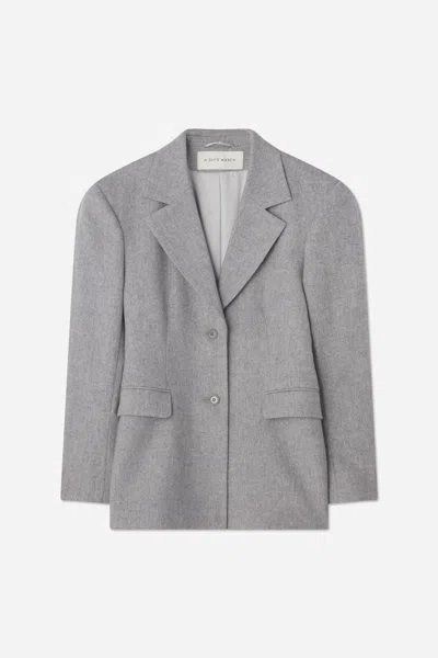 A Days March Liv Waisted Wool Blazer In Gray