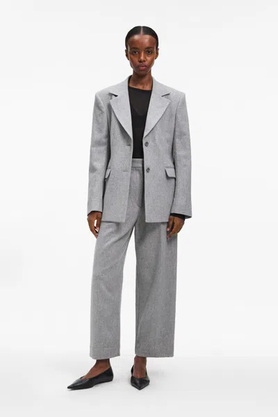 A Days March Liv Waisted Wool Blazer In Gray