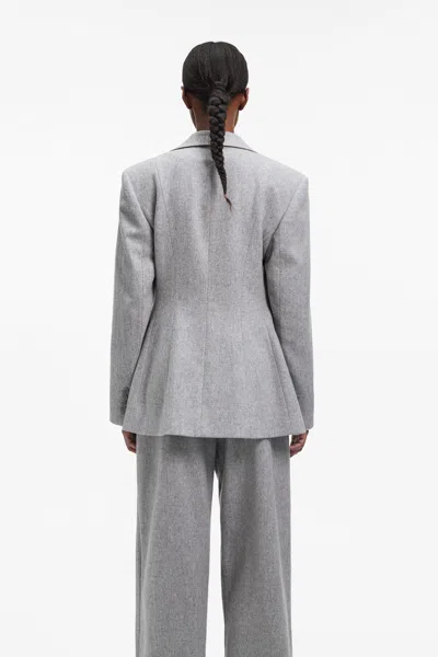 A Days March Liv Waisted Wool Blazer In Gray