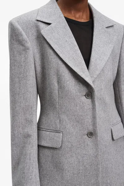 A Days March Liv Waisted Wool Blazer In Gray