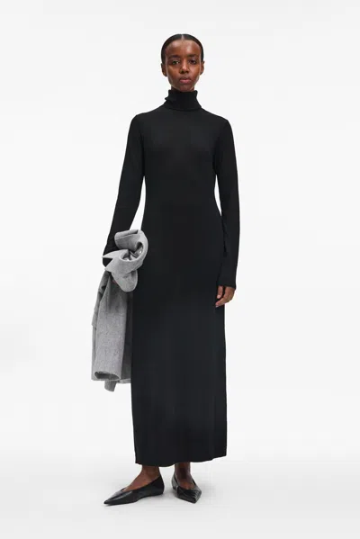 A Days March Dio Merino Rollerneck Dress In Black
