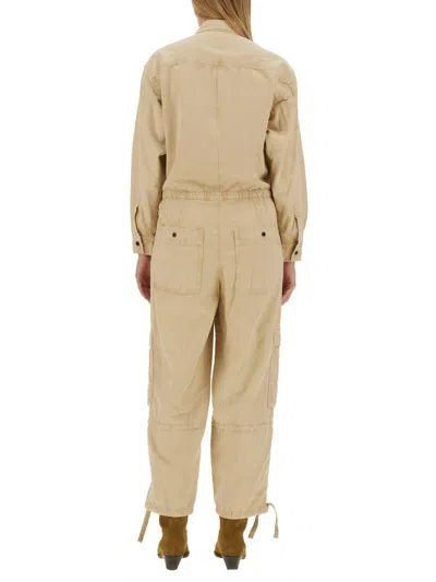 Isabel Marant Étoile Idany Drawstringed Detailed Jumpsuit In Neutral