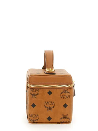 Mcm Printed Canvas Rockstar Vanity Case Handbag