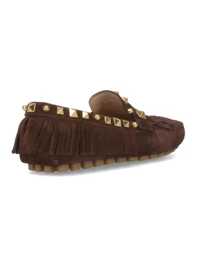 Valentino Moccasins With Studs In Brown