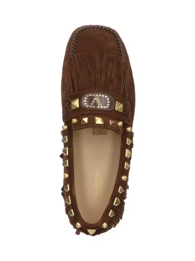 Valentino Moccasins With Studs In Brown