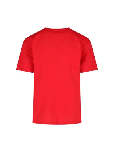 Valentino Crewneck Graphic Print T-shirt Logo In Red