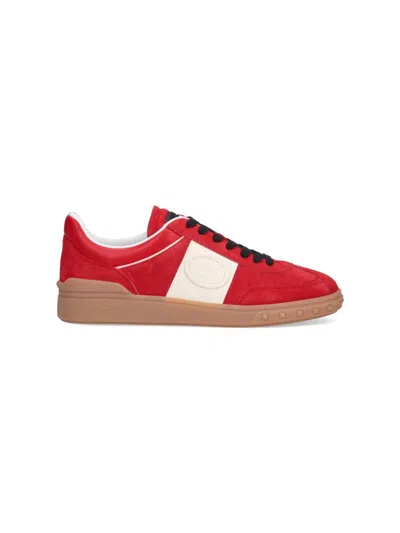 Valentino Garavani Upvillage Low Top Trainer In Split Leather And Calfskin Nappa Leather