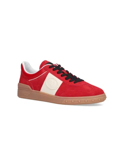 Valentino Garavani Upvillage Low Top Trainer In Split Leather And Calfskin Nappa Leather